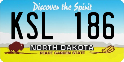 ND license plate KSL186