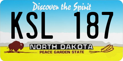 ND license plate KSL187