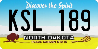 ND license plate KSL189