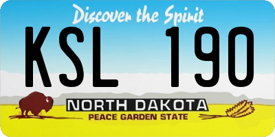 ND license plate KSL190
