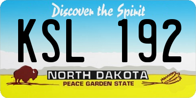 ND license plate KSL192