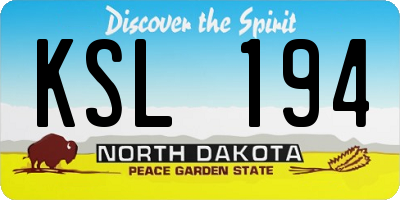 ND license plate KSL194