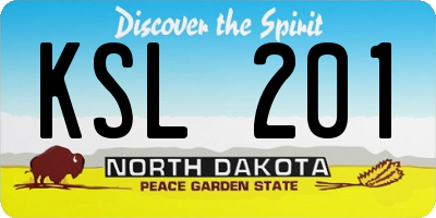 ND license plate KSL201
