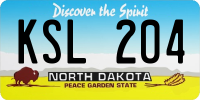 ND license plate KSL204