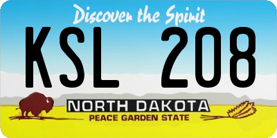 ND license plate KSL208