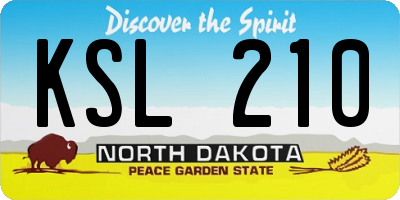 ND license plate KSL210