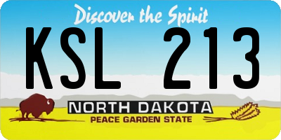 ND license plate KSL213