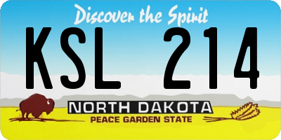 ND license plate KSL214
