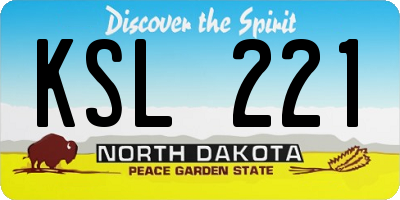 ND license plate KSL221