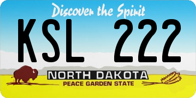 ND license plate KSL222