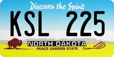 ND license plate KSL225
