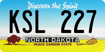 ND license plate KSL227