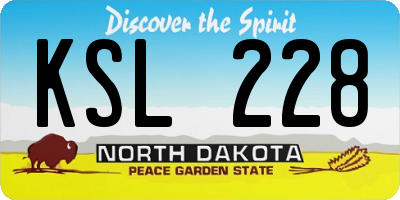 ND license plate KSL228
