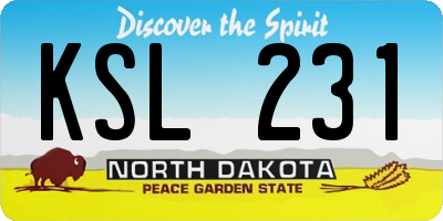 ND license plate KSL231