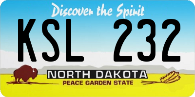 ND license plate KSL232