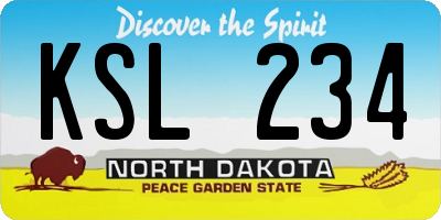 ND license plate KSL234