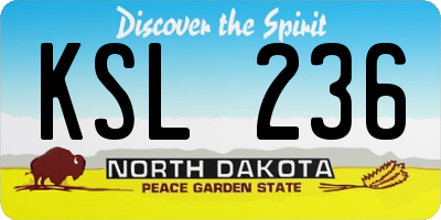 ND license plate KSL236