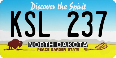 ND license plate KSL237