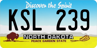 ND license plate KSL239