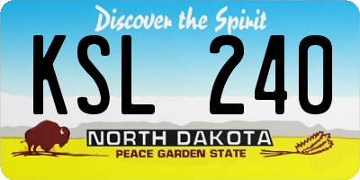ND license plate KSL240