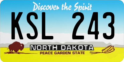 ND license plate KSL243