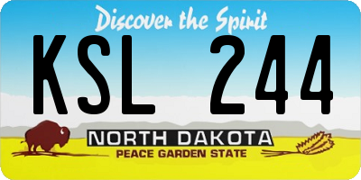 ND license plate KSL244