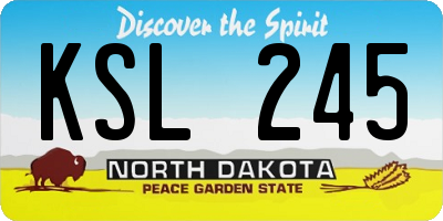ND license plate KSL245