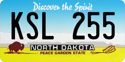 ND license plate KSL255