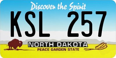 ND license plate KSL257