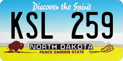ND license plate KSL259