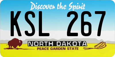 ND license plate KSL267