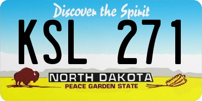 ND license plate KSL271
