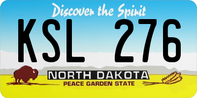ND license plate KSL276