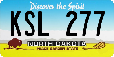 ND license plate KSL277