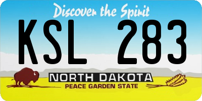 ND license plate KSL283