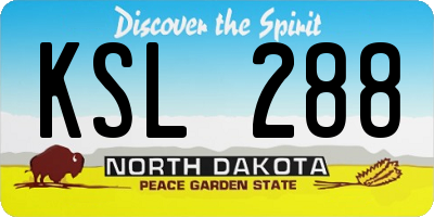 ND license plate KSL288