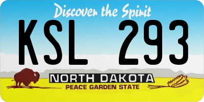 ND license plate KSL293