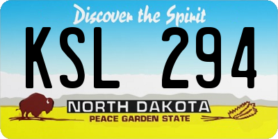 ND license plate KSL294