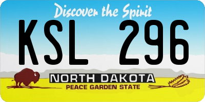 ND license plate KSL296