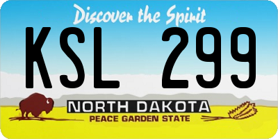 ND license plate KSL299