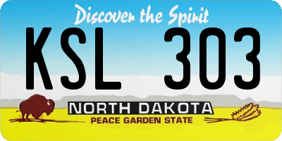 ND license plate KSL303