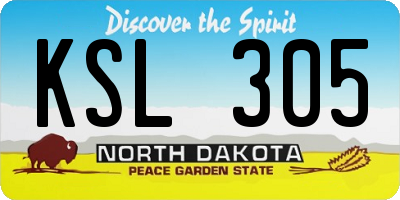 ND license plate KSL305