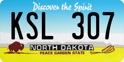 ND license plate KSL307