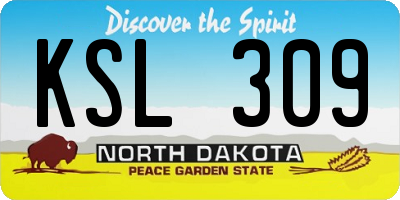 ND license plate KSL309