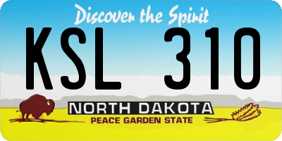 ND license plate KSL310