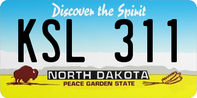 ND license plate KSL311