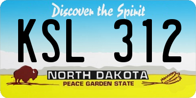 ND license plate KSL312