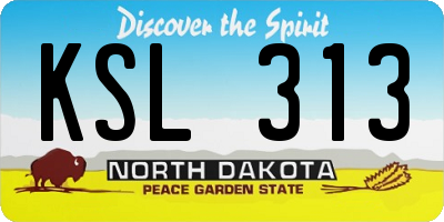 ND license plate KSL313