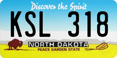 ND license plate KSL318