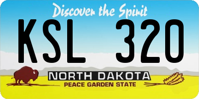 ND license plate KSL320